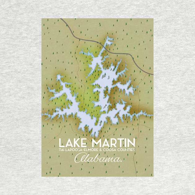 Lake Martin travel poster by nickemporium1